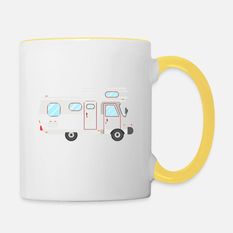 camping car - Mug contrasté - blanc/jaune