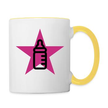 puéricultrice / puériculture / enfant / bébé - Mug contrasté - blanc/jaune - Droite
