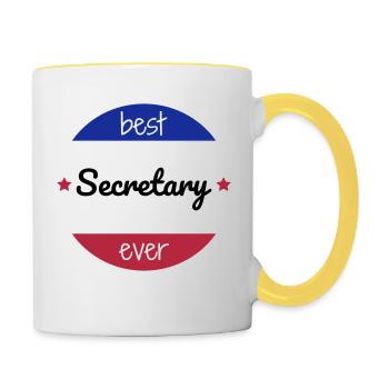 secrétaire / secrétariat / assistante / manager - Mug contrasté - blanc/jaune - Droite