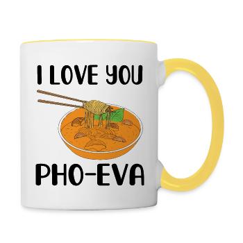 I love pho eva - Contrasting Mug - white/yellow - Right