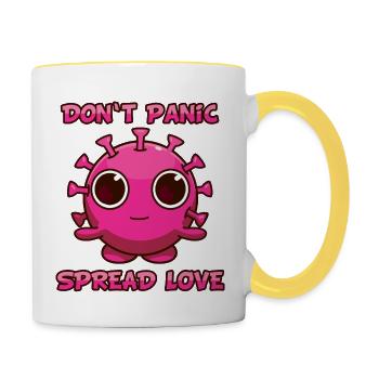 Pas de panique - Mug contrasté - blanc/jaune - Droite
