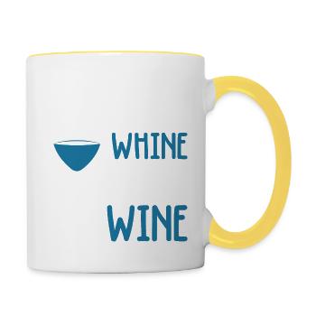 Weinglas Wein - Tasse zweifarbig - Weiß/Gelb - Rechts