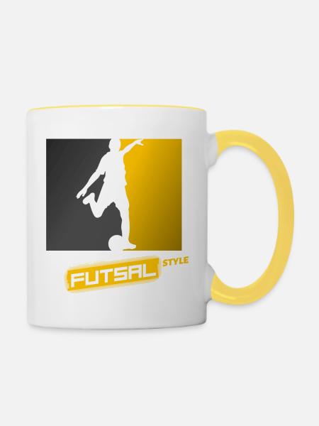Futsal - Pure Futsal Style - Tasse zweifarbig - Weiß/Gelb