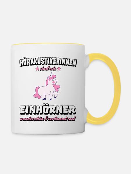 Hörakustikerin Hörakustik Hörakustiker Hörgerät - Tasse zweifarbig - Weiß/Gelb