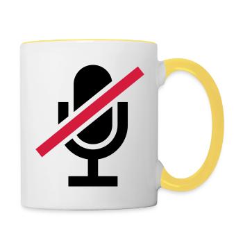 Mute Icon Microphone - Contrasting Mug - white/yellow - Right