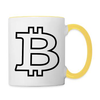 Bitcoin - Mug contrasté - blanc/jaune - Droite