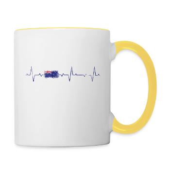 Nouvelle Zélande New Zealand Voyage Kiwis Néo-Zélandais - Mug contrasté - blanc/jaune - Droite