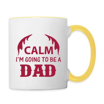 KEEP CLAM I M GOING TO BE DAD - Tasse zweifarbig - Weiß/Gelb - Rechts