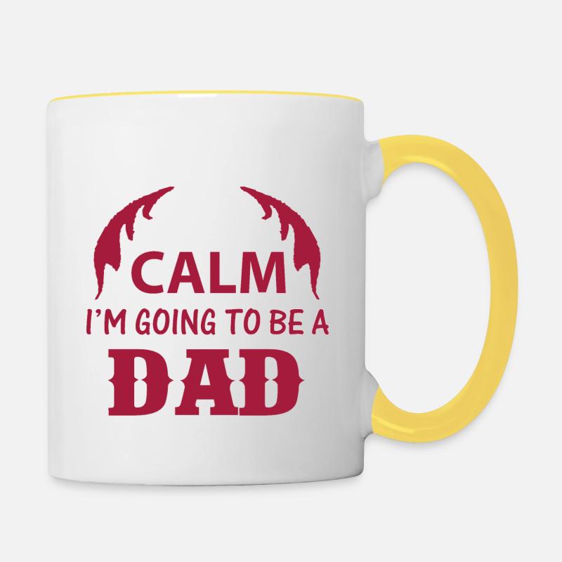 KEEP CLAM I M GOING TO BE DAD - Contrasting Mug - white/yellow