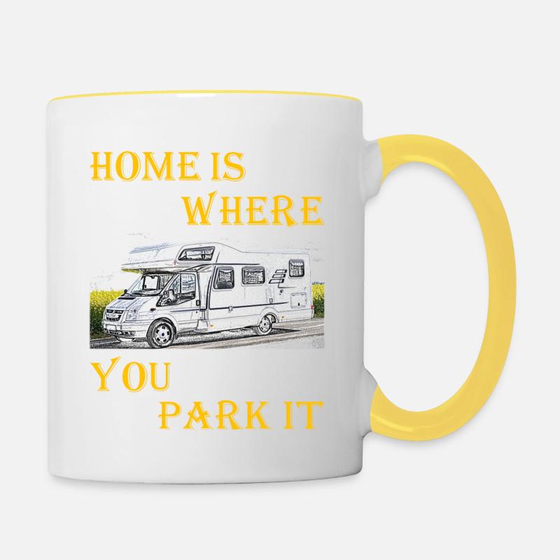 Home is where you park it 2 - Tasse zweifarbig - Weiß/Gelb