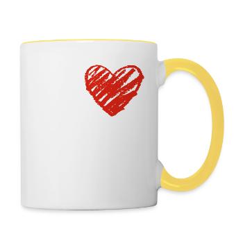 I love cycling - cyclists bike - Contrasting Mug - white/yellow - Right