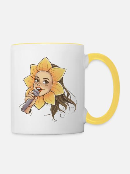 Chant de tournesol - Mug contrasté - blanc/jaune