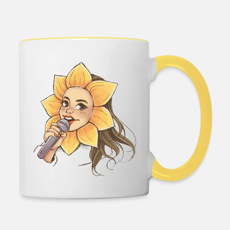 Chant de tournesol - Mug contrasté - blanc/jaune