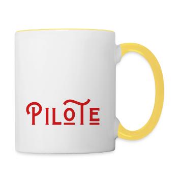 pas parfait mais pilote - Mug contrasté - blanc/jaune - Droite