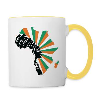 Ivory Coast Côte d'Ivoire Flag Black Heritage - Contrasting Mug - white/yellow - Right