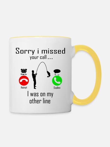 FISHING - Tasse zweifarbig - Weiß/Gelb