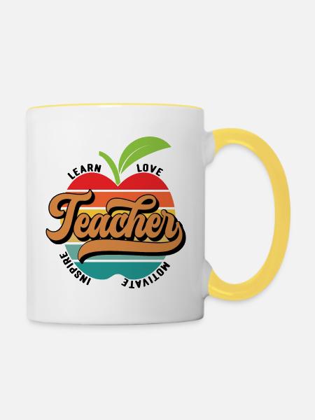 Lehrer - Tasse zweifarbig - Weiß/Gelb