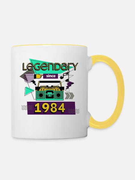 legendary since 1984 - Tasse zweifarbig - Weiß/Gelb