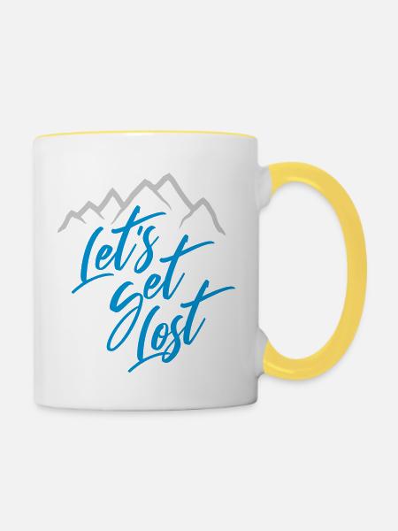 Lets Get Lost - Tasse zweifarbig - Weiß/Gelb