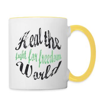 Heal the World - Contrasting Mug - white/yellow - Right