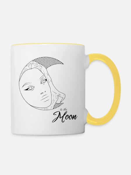 Moon - Tasse zweifarbig - Weiß/Gelb
