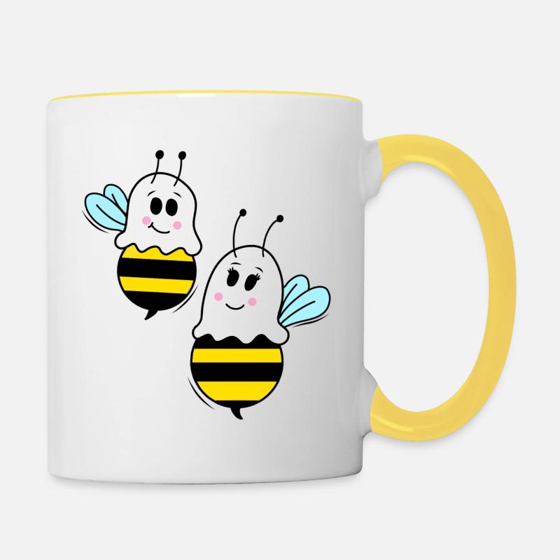 BOO-BEES - Contrasting Mug - white/yellow