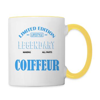COIFFEUR - Tasse zweifarbig - Weiß/Gelb - Rechts