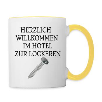 SCHRAUBE - Tasse zweifarbig - Weiß/Gelb - Rechts