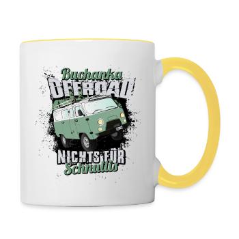 Buchanka Offroad - Jubiläums-Edition - Tasse zweifarbig - Weiß/Gelb - Rechts