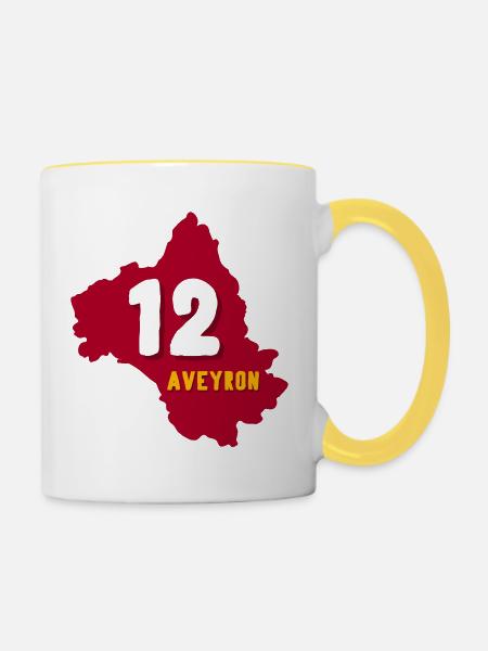 Aveyron Frankreich 12 - Tasse zweifarbig - Weiß/Gelb