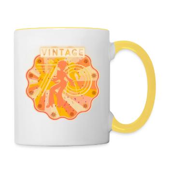 VINTAGE 70 S - Contrasting Mug - white/yellow - Right
