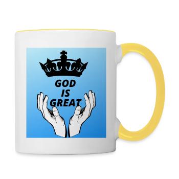 GOTT 4 - Tasse zweifarbig - Weiß/Gelb - Rechts