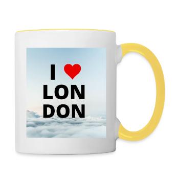 I LOVE LONDON - Mug contrasté - blanc/jaune - Droite