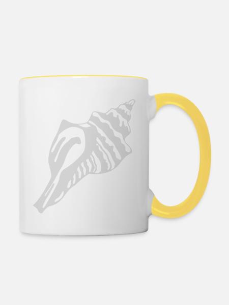 Muscheln - Tasse zweifarbig - Weiß/Gelb