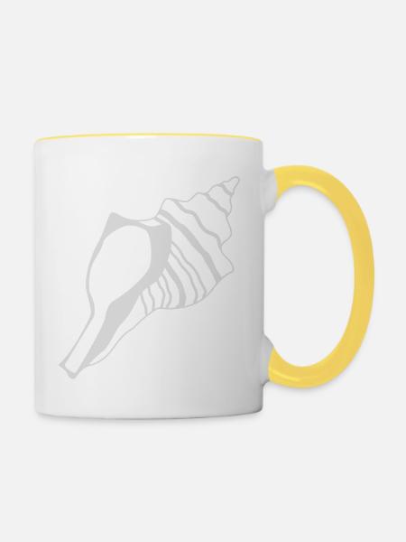 Muscheln - Tasse zweifarbig - Weiß/Gelb
