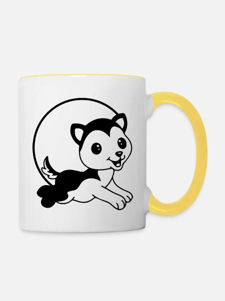 DOG CAT PET - Tasse zweifarbig - Weiß/Gelb