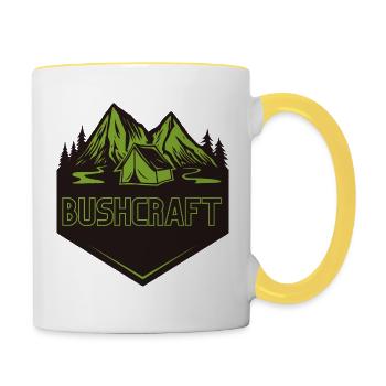 Bushcraft survival - Contrasting Mug - white/yellow - Right