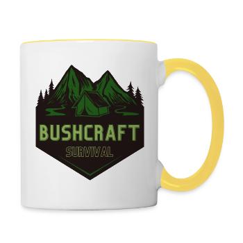 Bushcraft survival - Contrasting Mug - white/yellow - Right