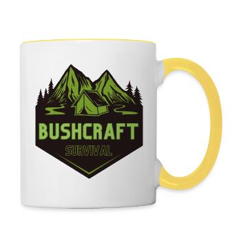 Bushcraft survival - Contrasting Mug - white/yellow - Right