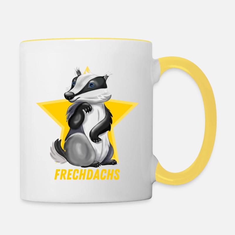 Frechdachs - Tasse zweifarbig - Weiß/Gelb