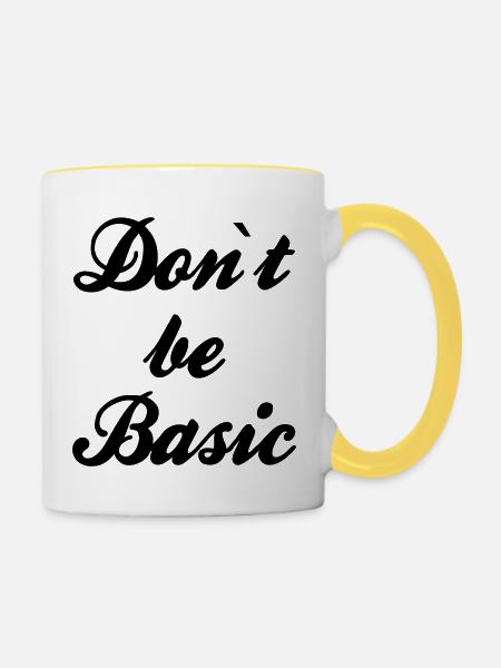Do not be basic - Tasse zweifarbig - Weiß/Gelb