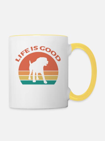Dog Hund - Tasse zweifarbig - Weiß/Gelb