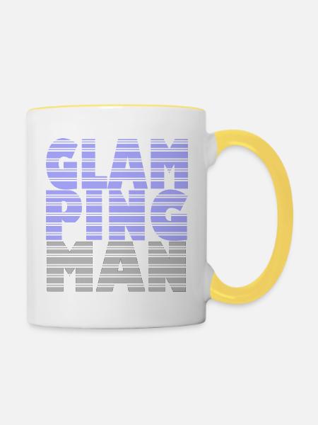 Clamping Man - Tasse zweifarbig - Weiß/Gelb