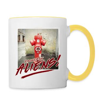 Étrangers 21 - Mug contrasté - blanc/jaune - Droite