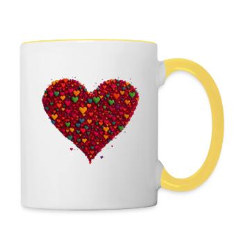Heart from the heart - Contrasting Mug - white/yellow - Right