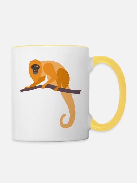 Wildtiere - Tasse zweifarbig - Weiß/Gelb