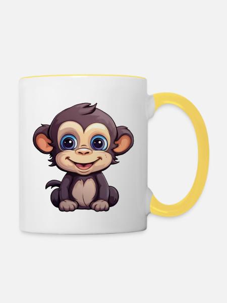 Chimpanzee Baby - Tasse zweifarbig - Weiß/Gelb