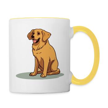 Conception de chien mignon pour les propriétaires de chiens - Mug contrasté - blanc/jaune - Droite