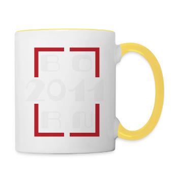 Born in 2011 - Anniversary 2011 - Contrasting Mug - white/yellow - Right
