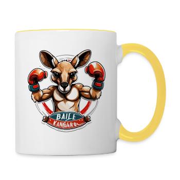 Kangaroo / Animal / Australia / Marsupial / Outback - Contrasting Mug - white/yellow - Right